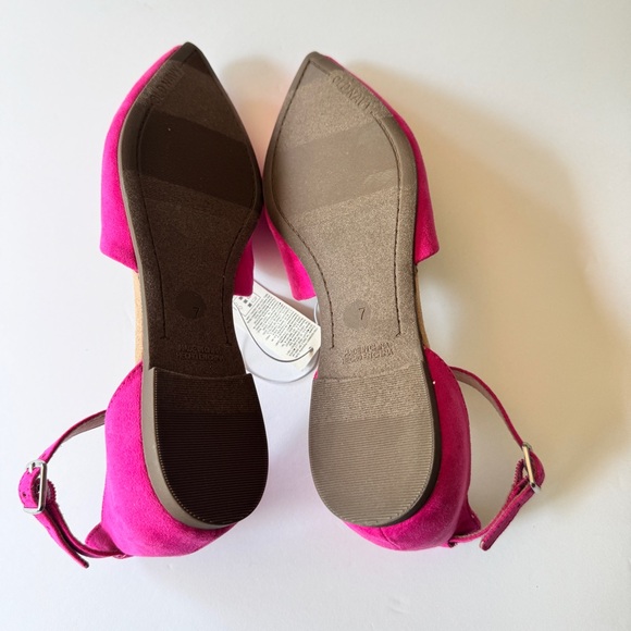 Old Navy Women's Pointy Toe Low Heel Ankle Strap Flats Polarized Pink Sz 7 - Picture 10 of 10